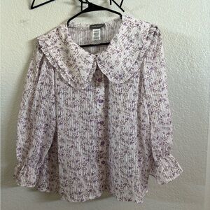 Sans Souci Peter Pan Collar Floral Shirt